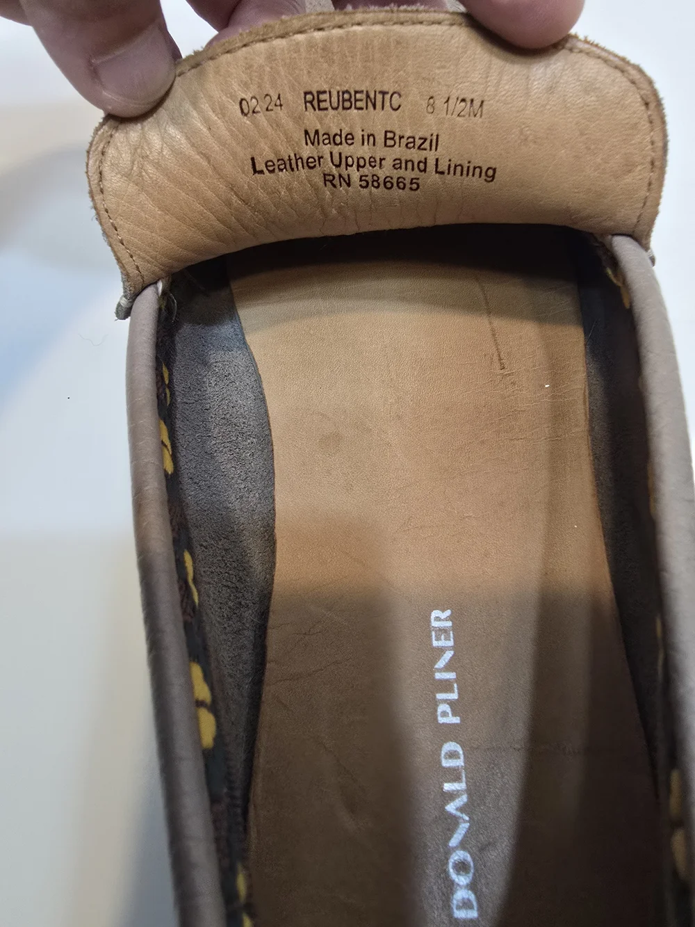 Donald J. Pliner Taupe Leather Slip-On Loafers for Men